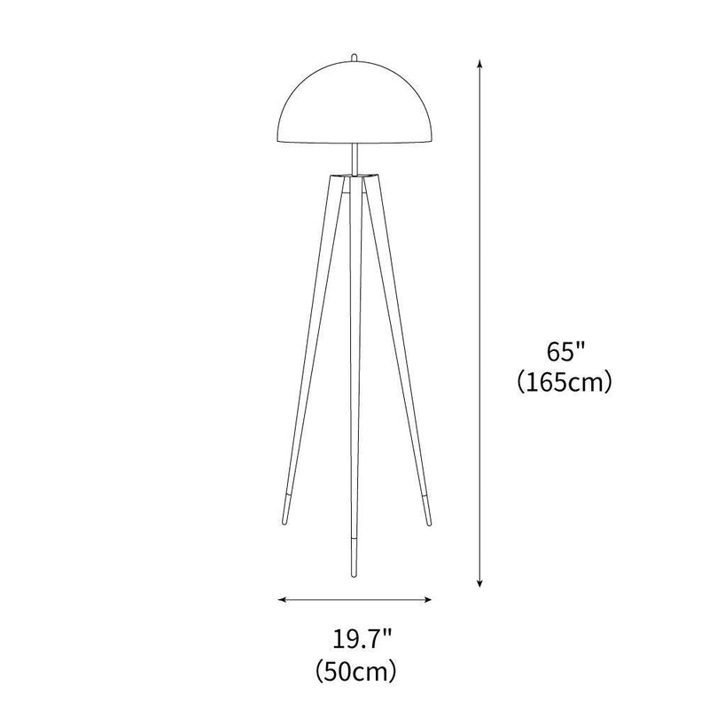 Three Legged Gold Gong Floor Lamp 19.7"