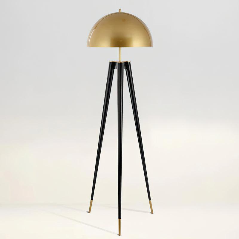 Three Legged Gold Gong Floor Lamp 19.7"