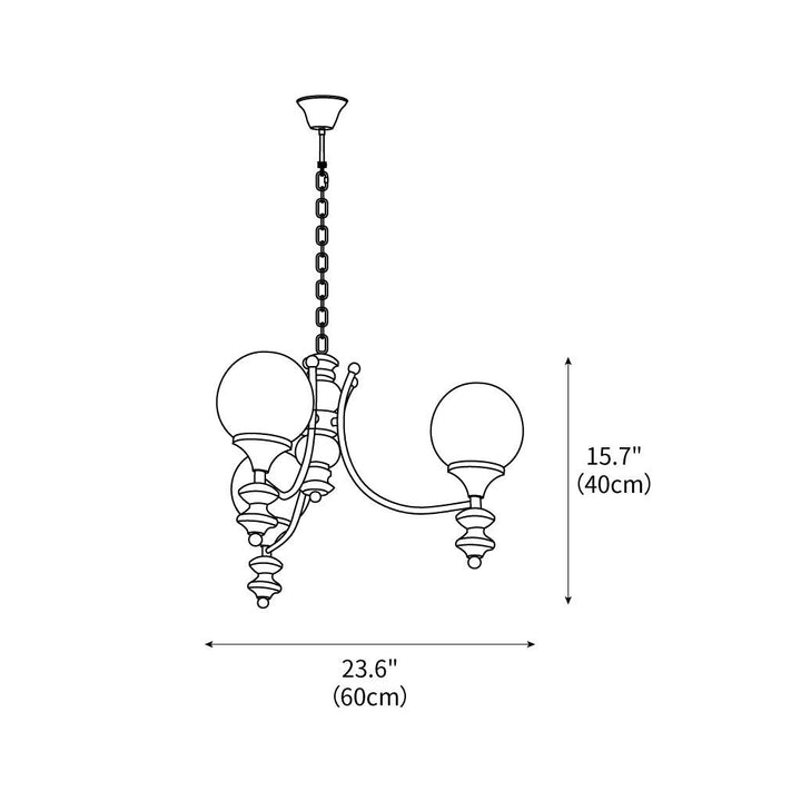 Tina 3-Light Shaded Chandelier – detail 3