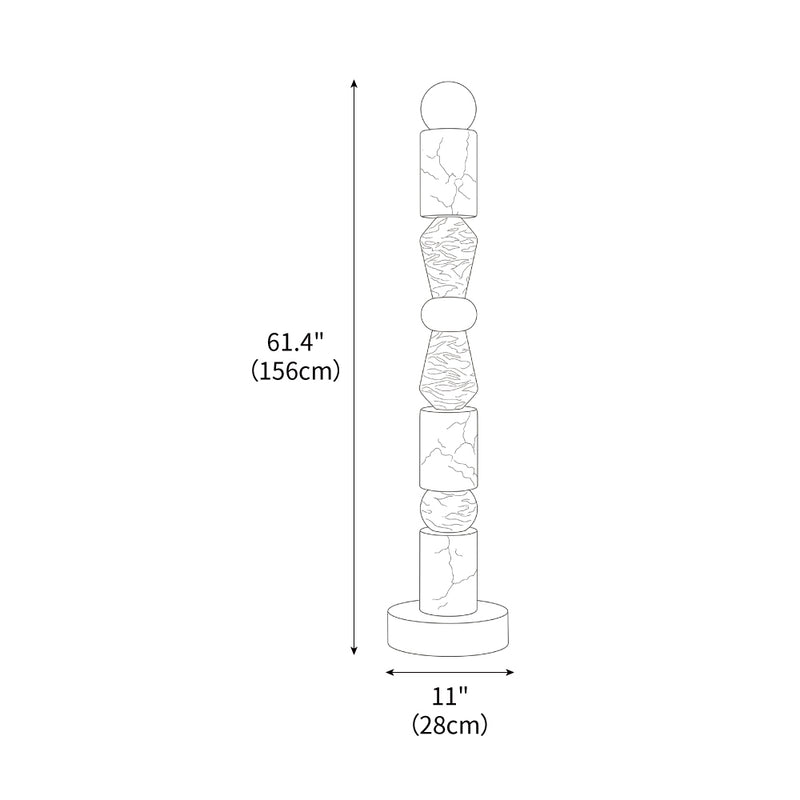 Totema Sculptural Marble Floor Lamp