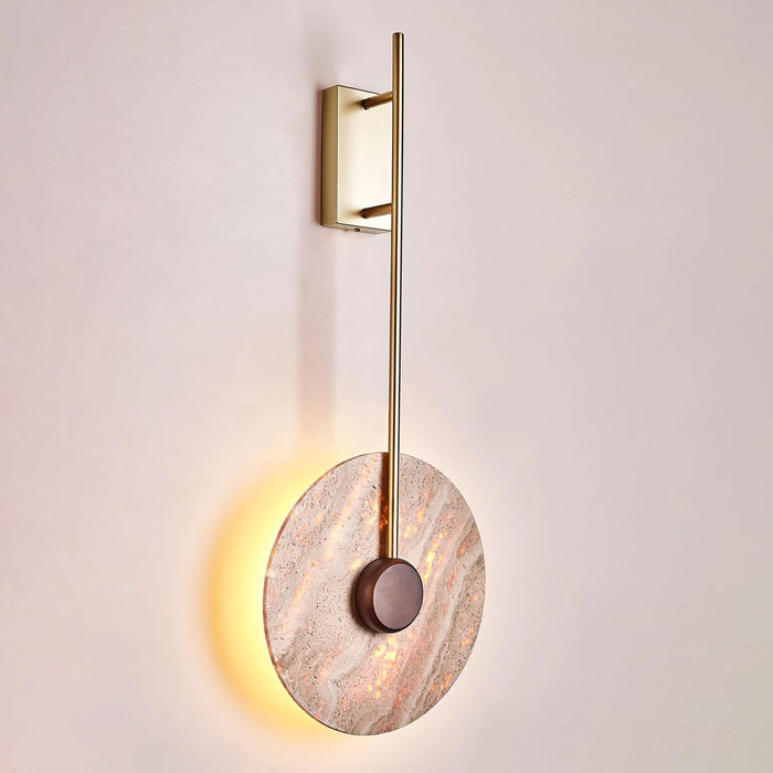 Travertine Disc Wall Lamp 11.8"