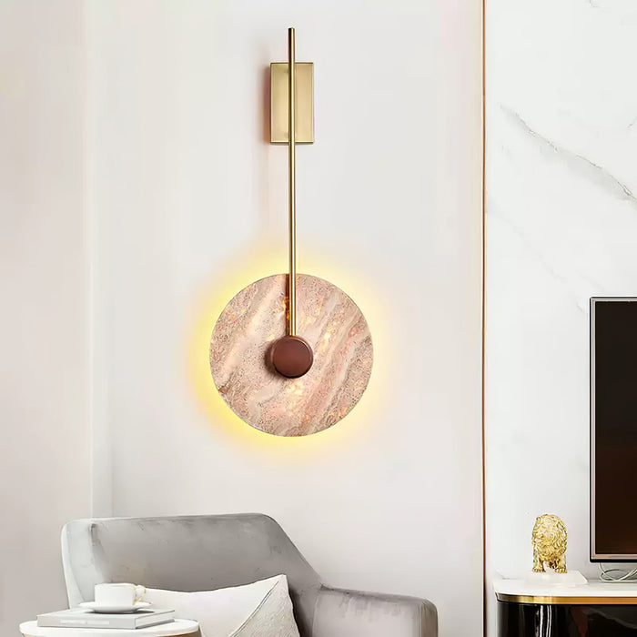 Travertine Disc Wall Lamp 11.8"