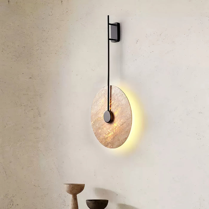 Travertine Disc Wall Lamp 11.8"