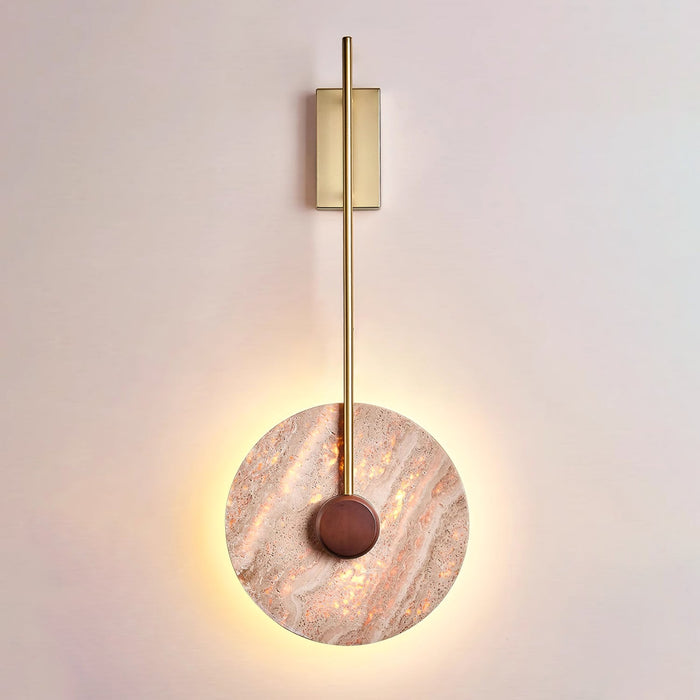 Travertine Disc Wall Lamp 11.8"