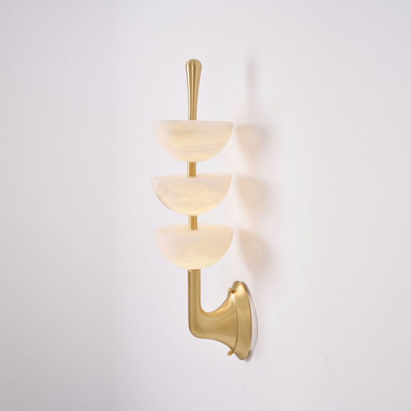 Triple Alabaster Wall Sconce 5.9"