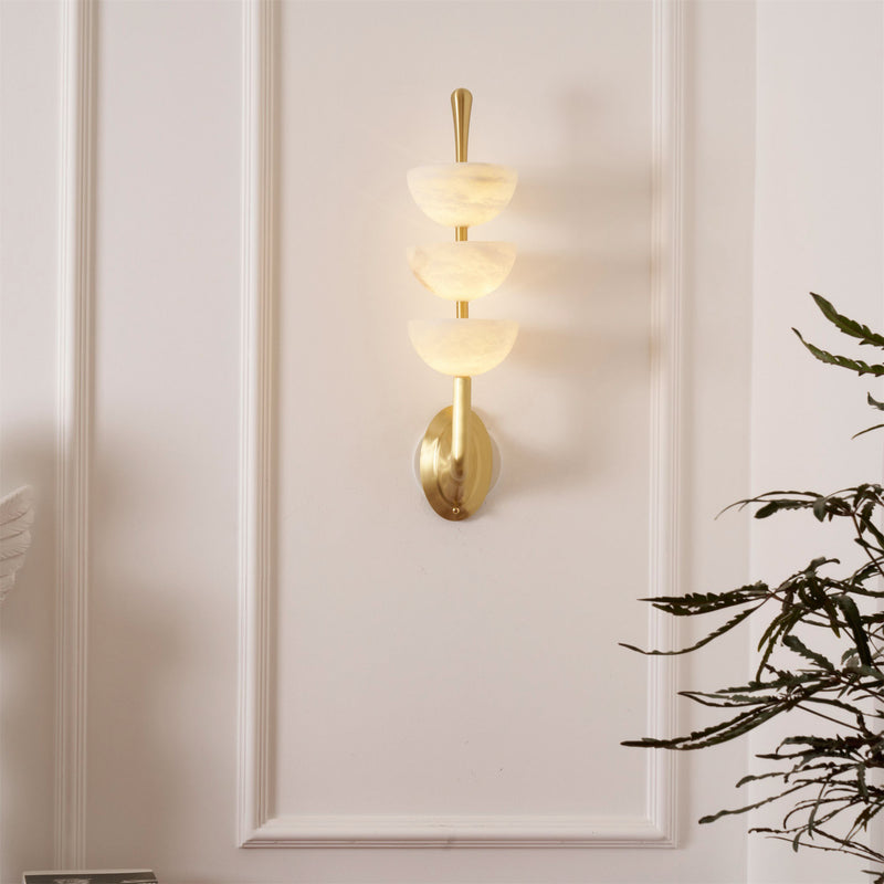 Triple Alabaster Wall Sconce 5.9"