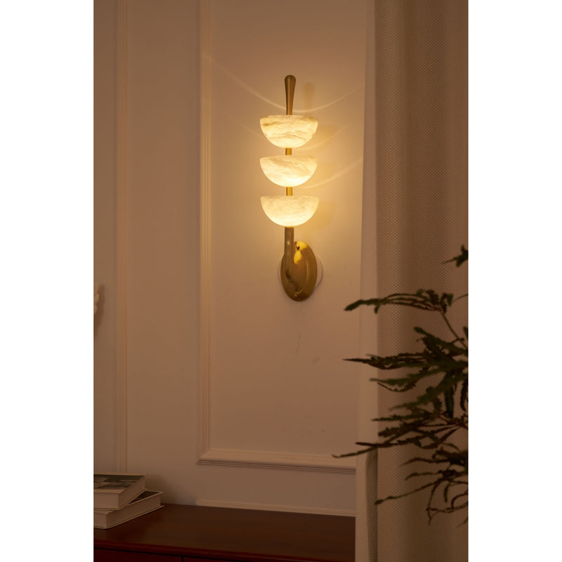 Triple Alabaster Wall Sconce 5.9"