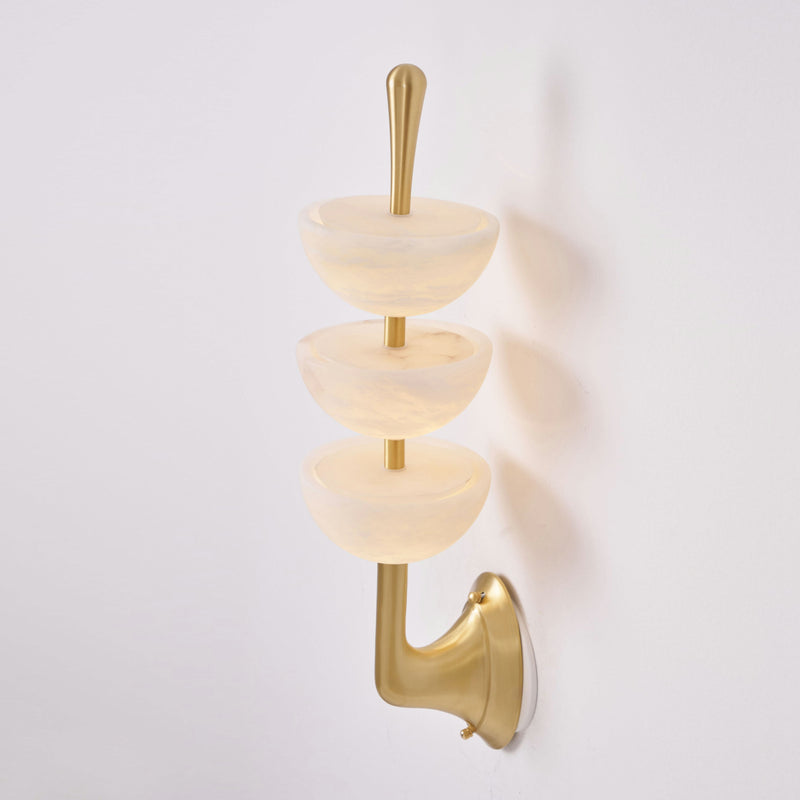 Triple Alabaster Wall Sconce 5.9"
