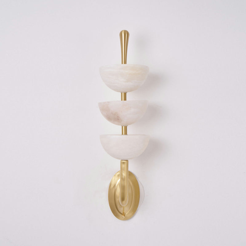 Triple Alabaster Wall Sconce 5.9"