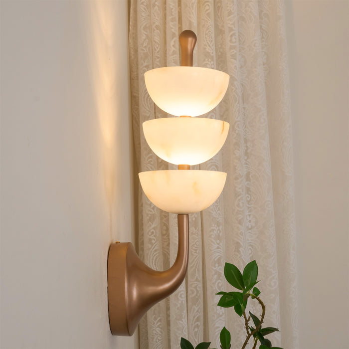 Triple Alabaster Wall Sconce 5.9"