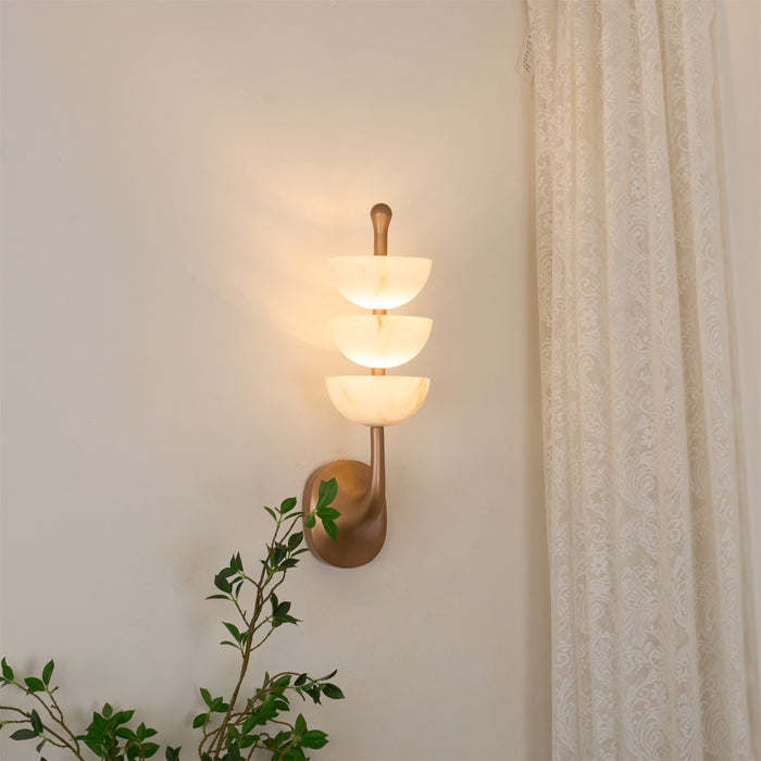 Triple Alabaster Wall Sconce 5.9"