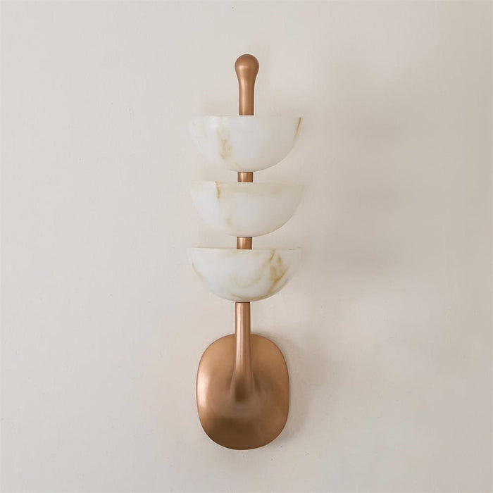 Triple Alabaster Wall Sconce 5.9"