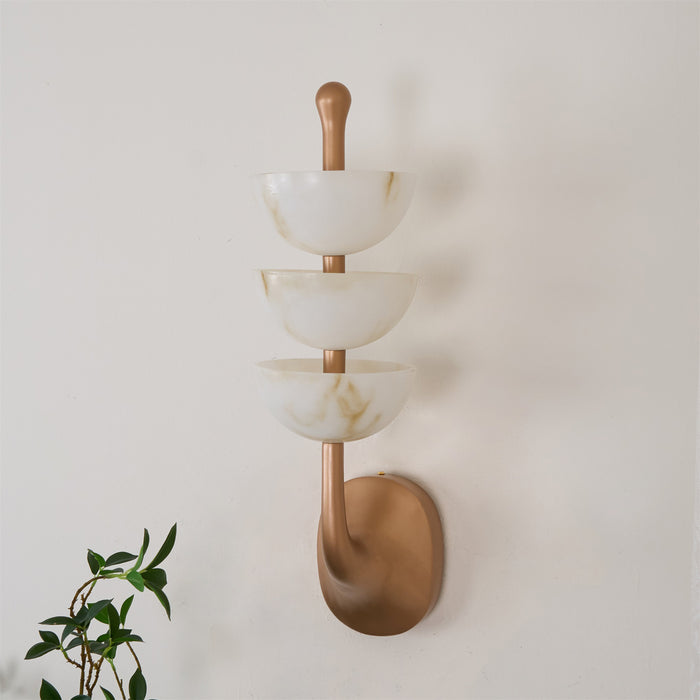 Triple Alabaster Wall Sconce 5.9"