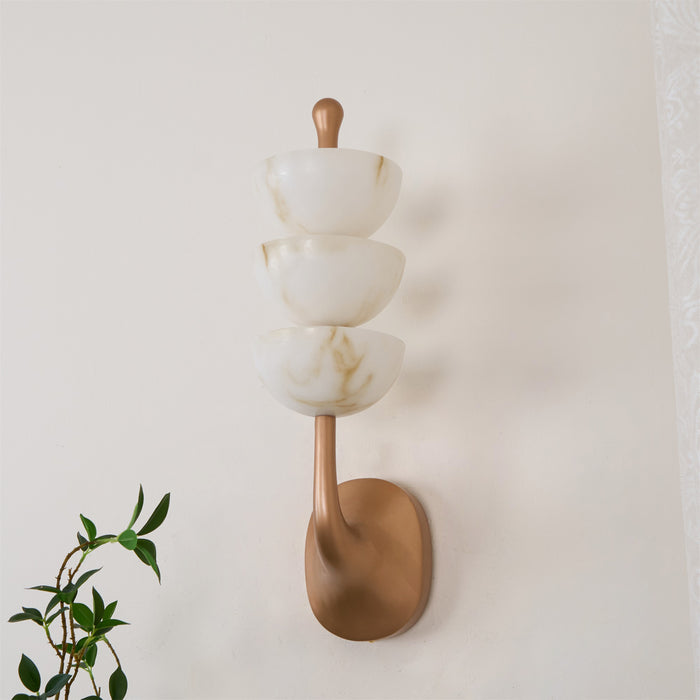 Triple Alabaster Wall Sconce 5.9"