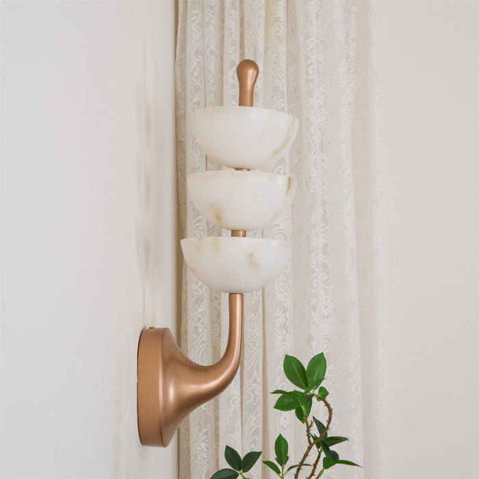 Triple Alabaster Wall Sconce 5.9"