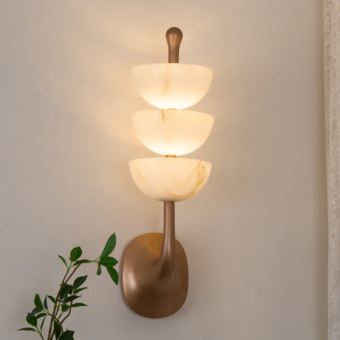 Triple Alabaster Wall Sconce 5.9"