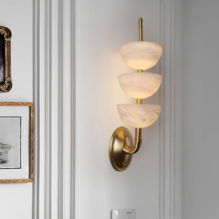 Triple Alabaster Wall Sconce 5.9"