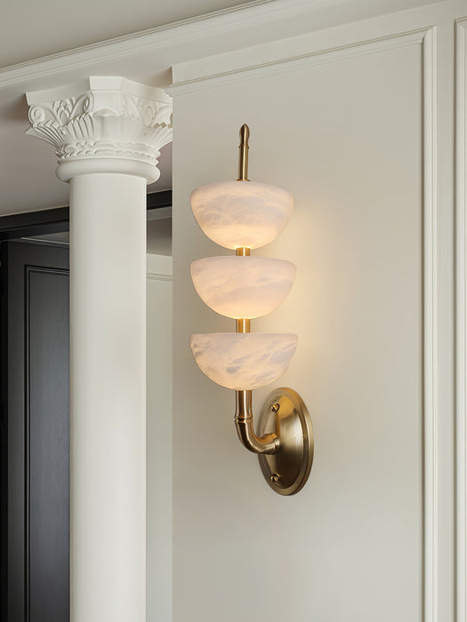 Triple Alabaster Wall Sconce 5.9"