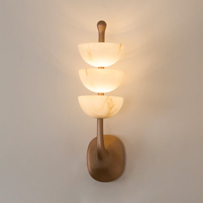 Triple Alabaster Wall Sconce 5.9"