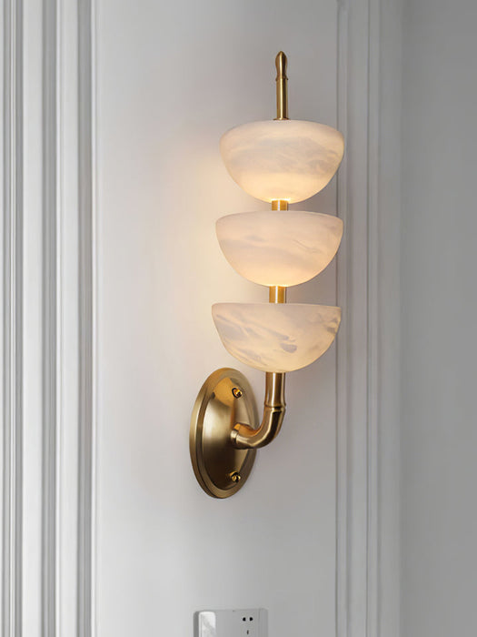 Triple Alabaster Wall Sconce 5.9"