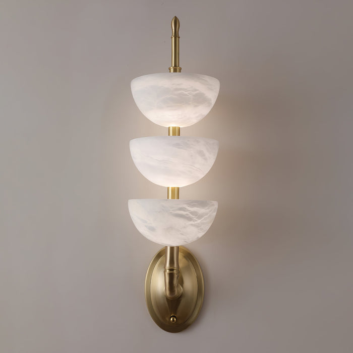 Triple Alabaster Wall Sconce 5.9"