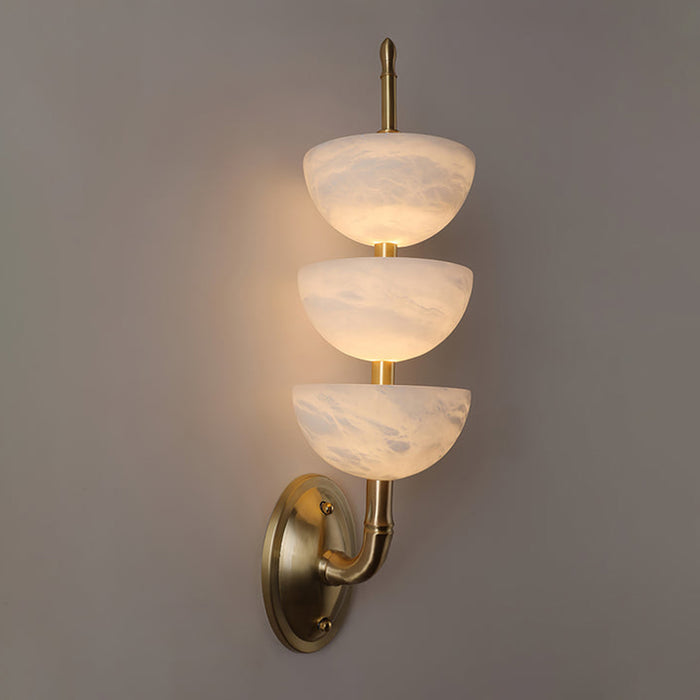 Triple Alabaster Wall Sconce 5.9"