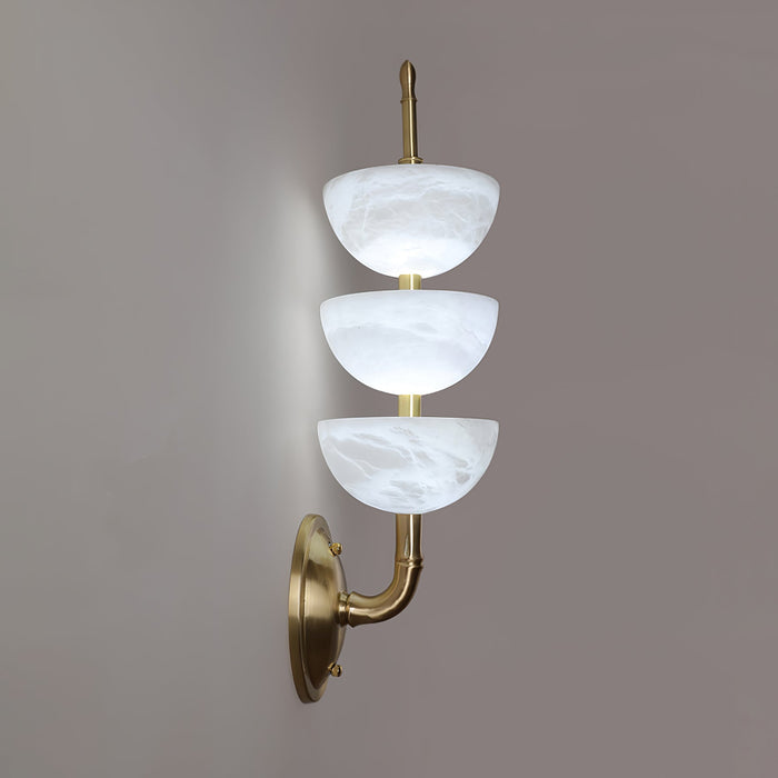 Triple Alabaster Wall Sconce 5.9"