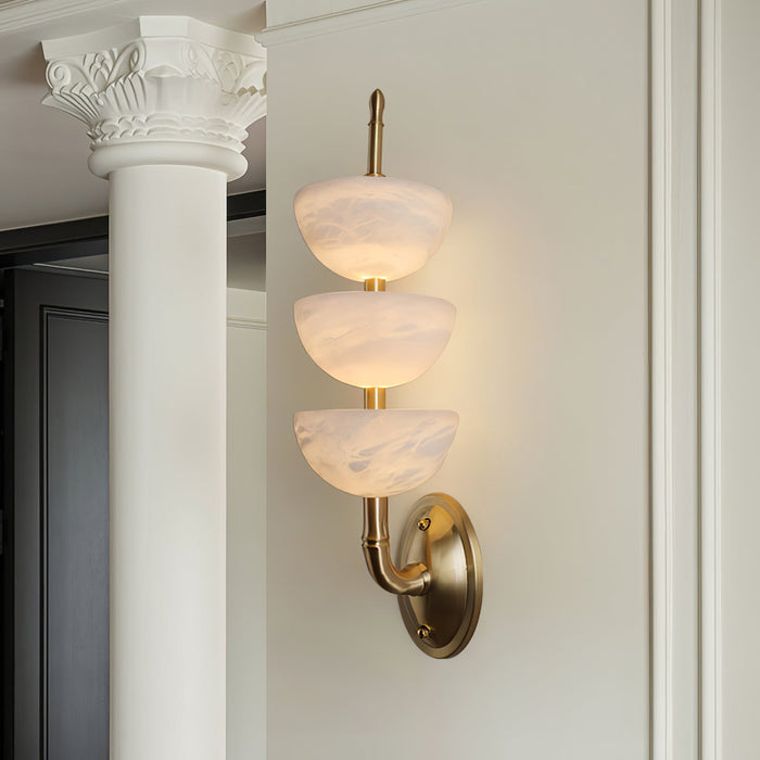 Triple Alabaster Wall Sconce 5.9"