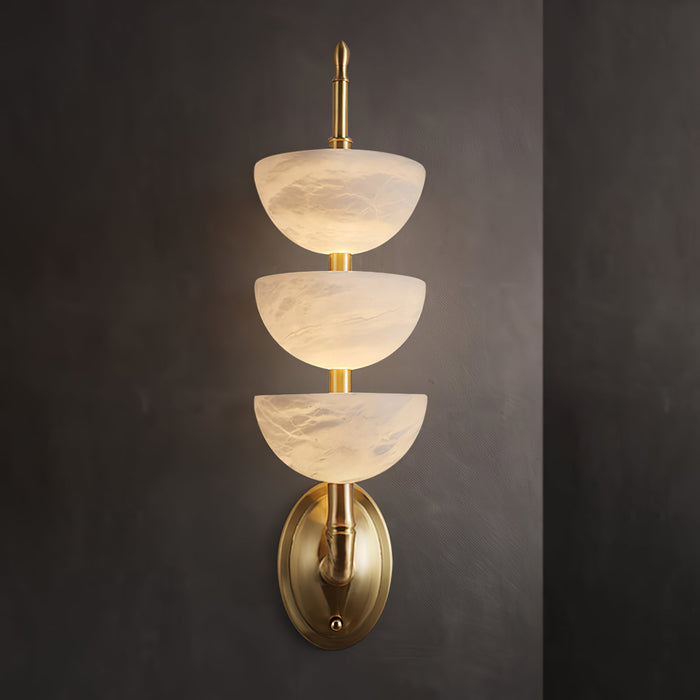 Triple Alabaster Wall Sconce 5.9"