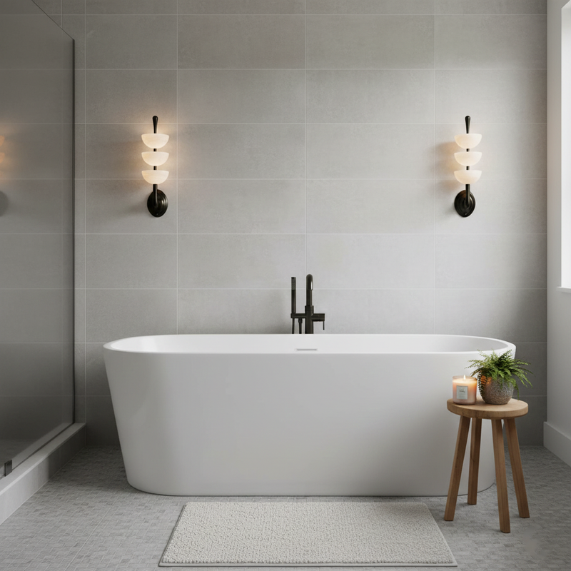 Triple Alabaster Wall Sconce 5.9"