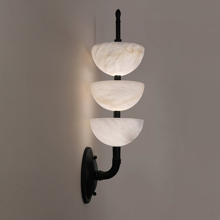 Triple Alabaster Wall Sconce 5.9"