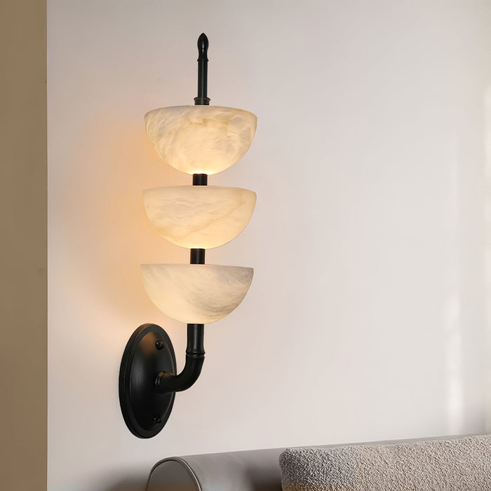 Triple Alabaster Wall Sconce 5.9"