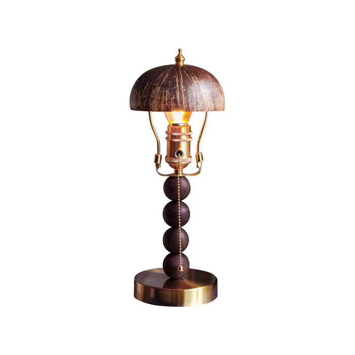 Turned Wood Candlestick Shaped Table Lamp 4.7"