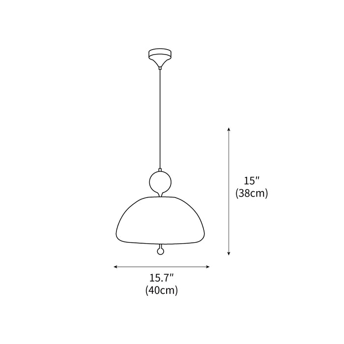 Lampe à suspension en verre Vérone 15,7"