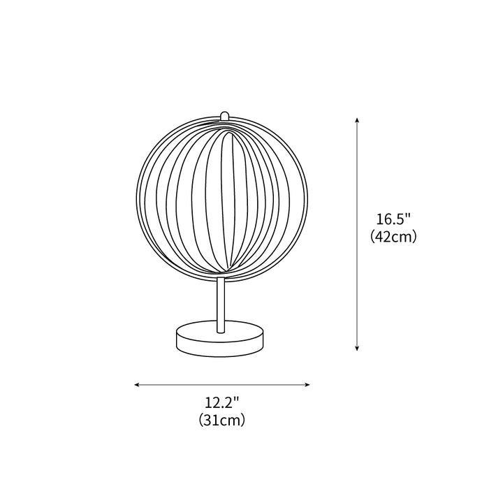 مصباح طاولة عتيق على شكل قمر مقاس 12.2 بوصة