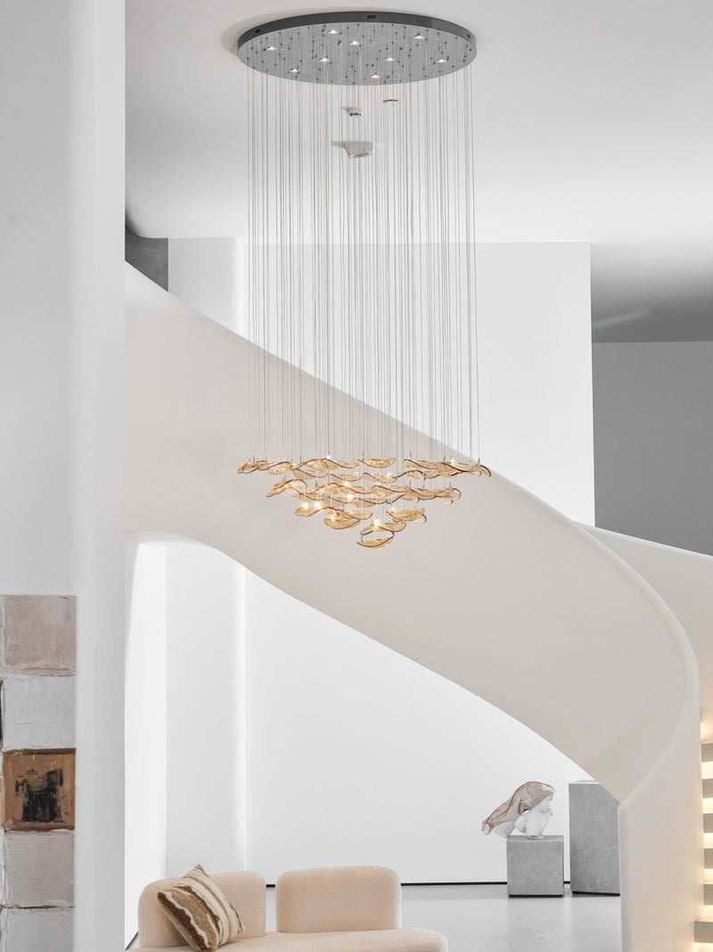 DIY Floating Leaf Chandelier