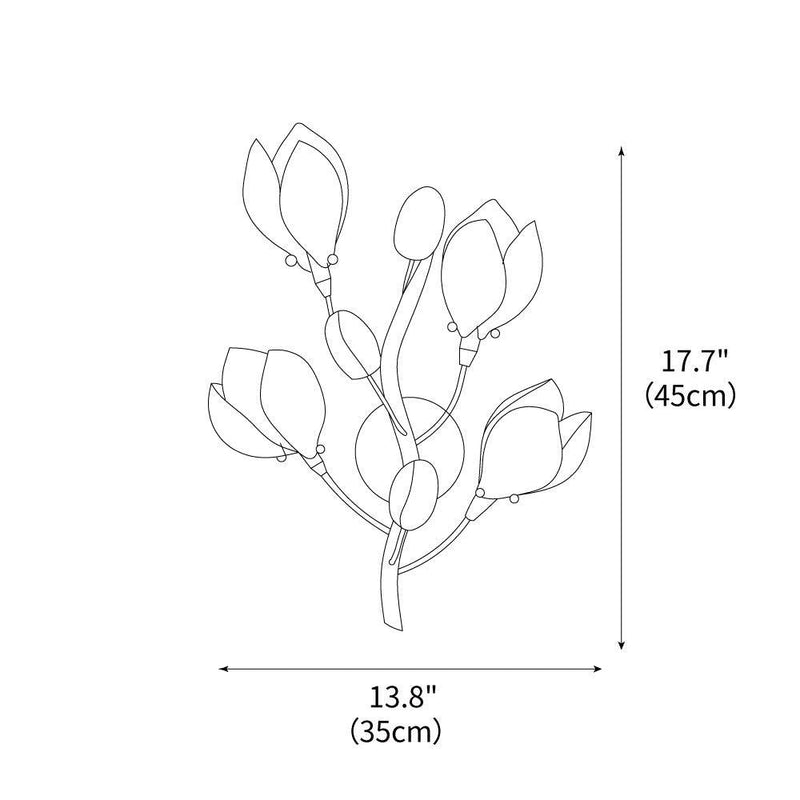 Porcelain Magnolia Wall Lamp 13.8"