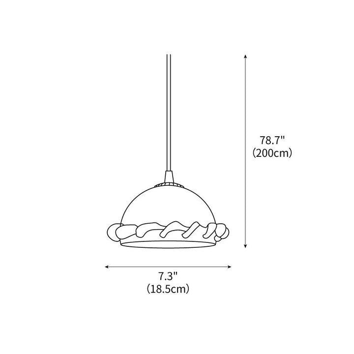 White Glass Antique French Pendant Light 7.3" – detail 3
