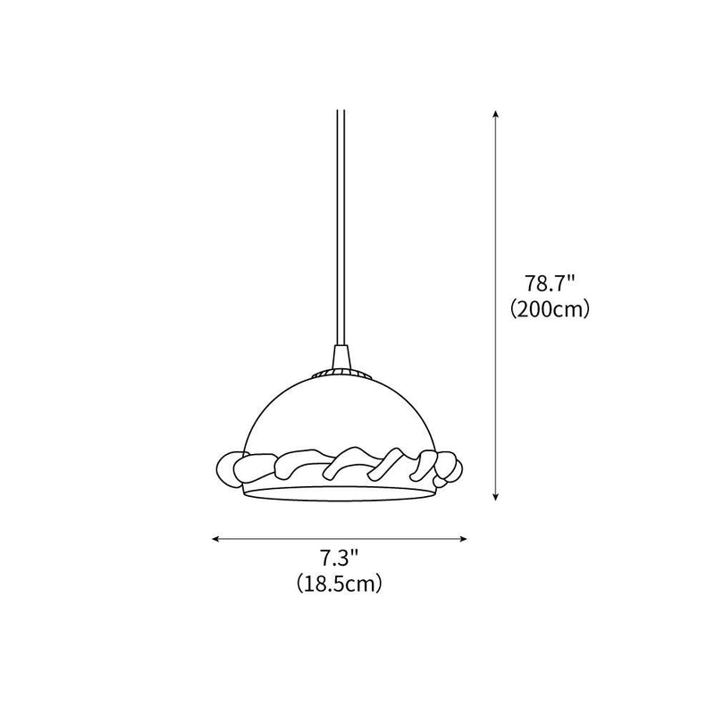 White Glass Antique French Pendant Light 7.3"