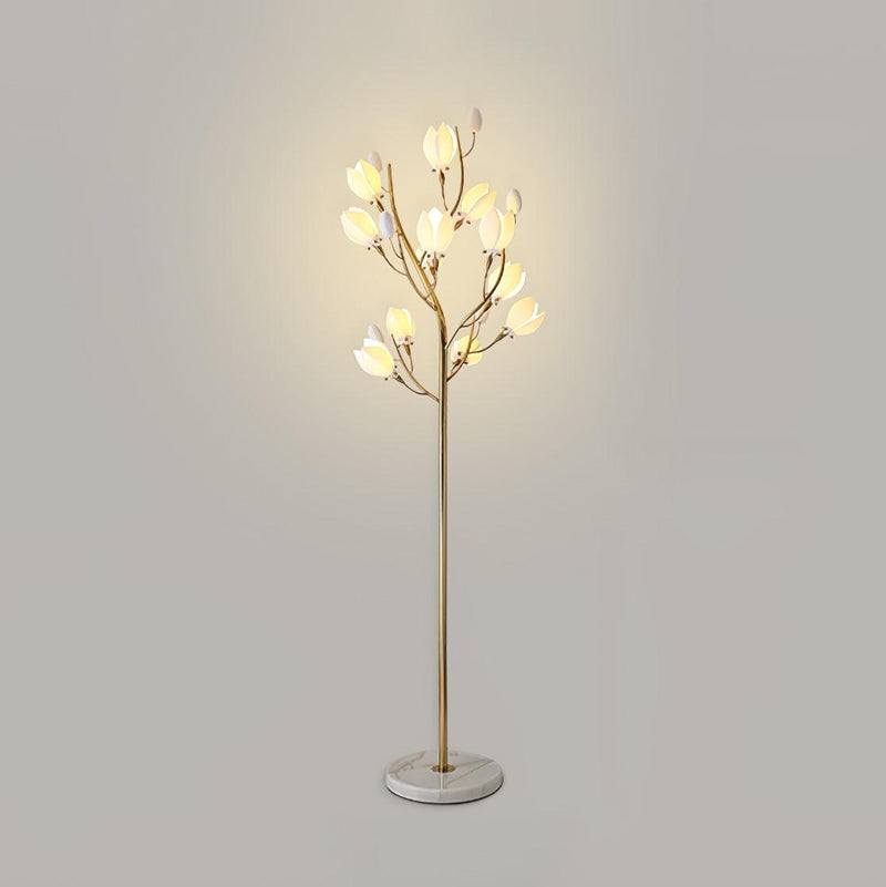 Porcelain Magnolia Floor Lamp 22.8"