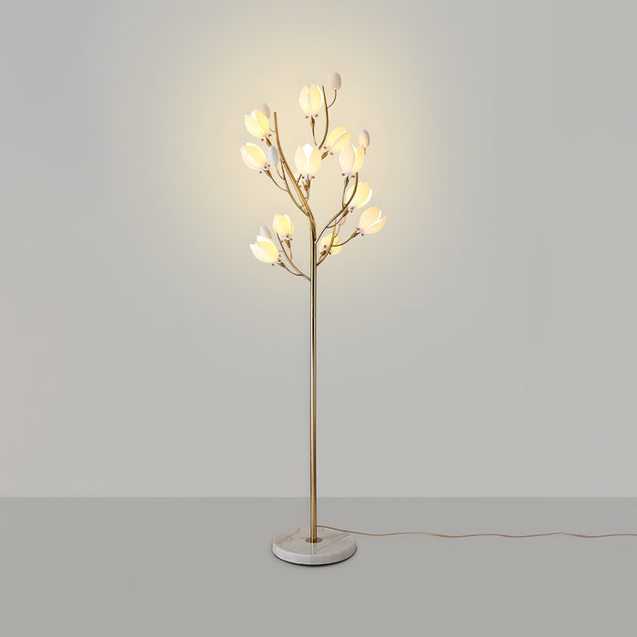 Porcelain Magnolia Floor Lamp 22.8"