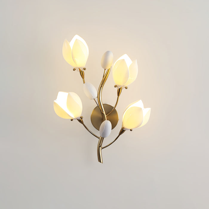 Porcelain Magnolia Wall Lamp 13.8"