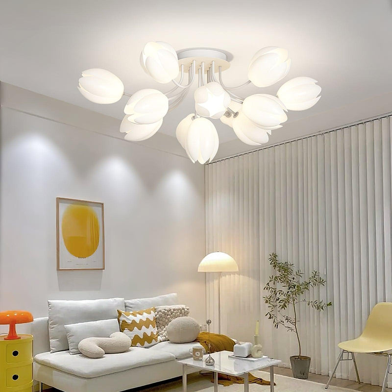 White Tulip Ceiling Light
