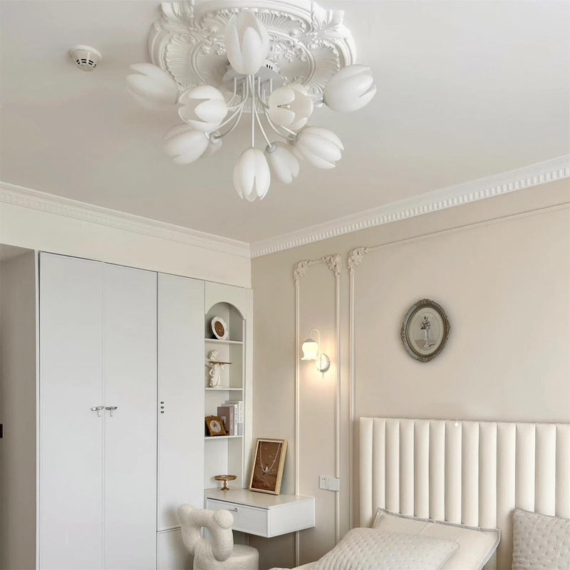 White Tulip Ceiling Light