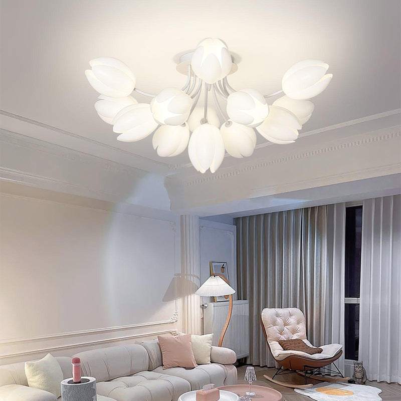 White Tulip Ceiling Light
