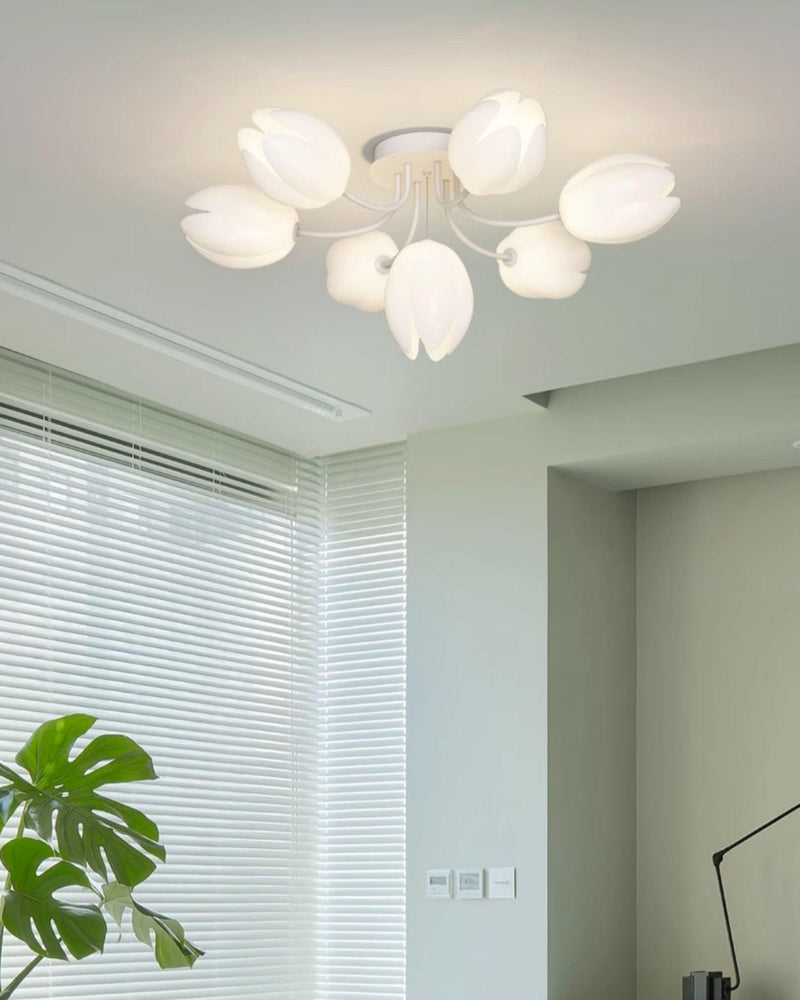 White Tulip Ceiling Light