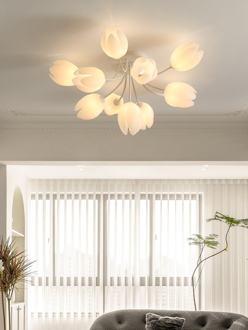 White Tulip Ceiling Light
