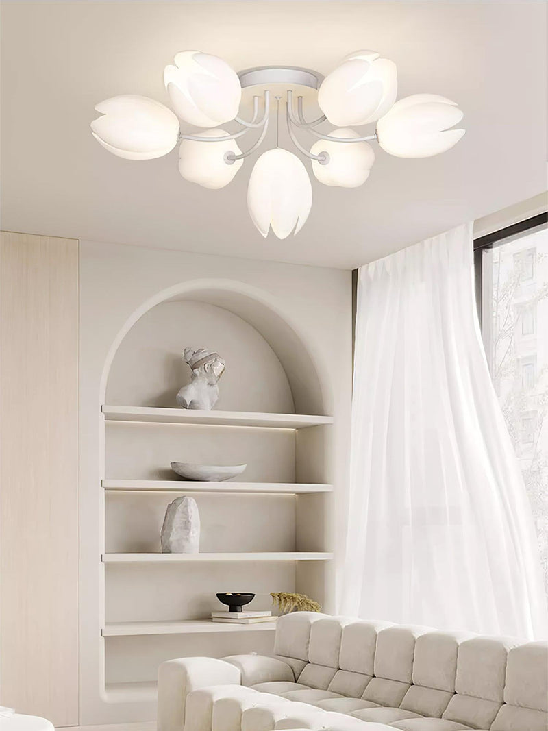 White Tulip Ceiling Light