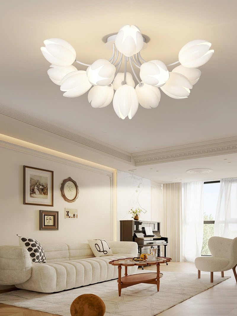 White Tulip Ceiling Light