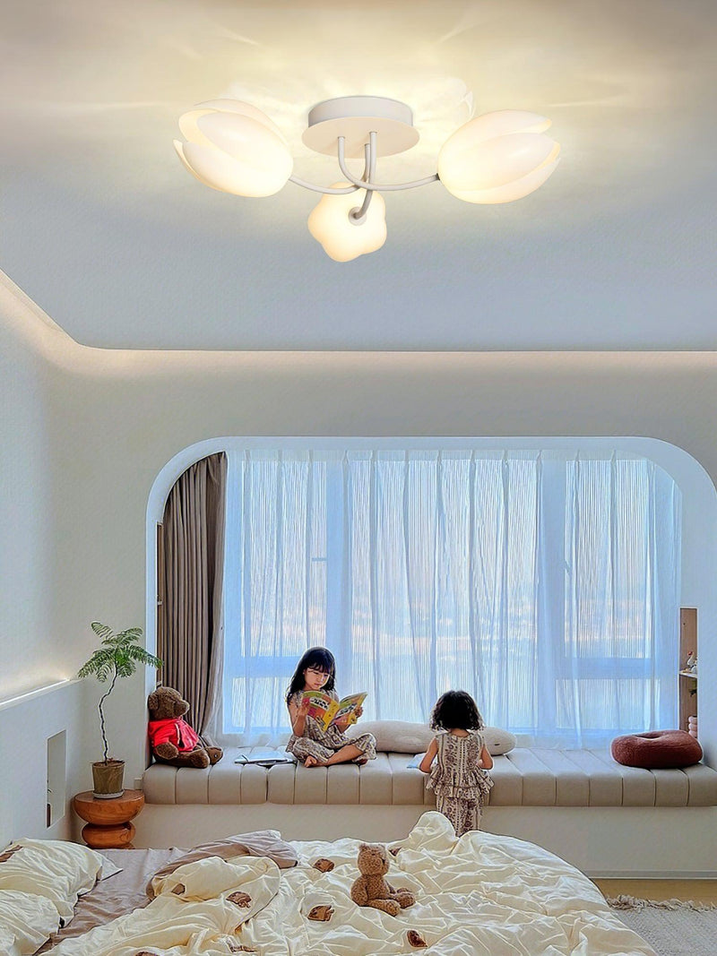White Tulip Ceiling Light